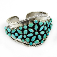 Pulsera de Plata de Ley 925 con Turquesa Natural de Arizona, Certificada por GIA, Estilo Bohemio, Artesanía India, Regalo para Fiestas