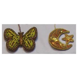 Half Moon & <b>Butterfly</b> Shape Christmas Hanging <b>Ornament</b> Decoration Use - Product Image 1