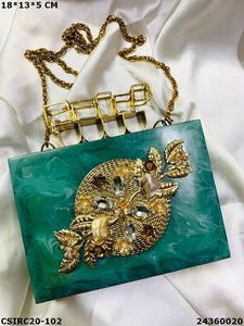 Exclusive Elegant Handmade Bridal Resin <b>Clutches</b> and Evening Bags by Craftstages International for Special Occasions - Product Image 6
