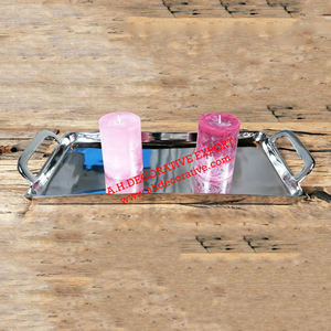 Plateau de service en métal artisanal de conception moderne, en aluminium poli décoratif, pour mariage, maison, hôtel - Product Image 2