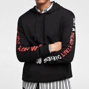 Sweat à capuche en coton pour hommes, pull personnalisé à rayures latérales, manches longues - Product Image 4