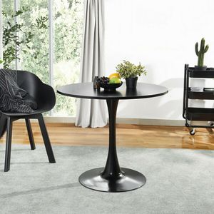 Mid-Century Black Round <strong>Tulip</strong> Leisure Dining Coffee <strong>Table</strong> - Product Image 2
