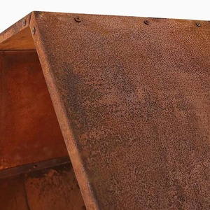Porte-bûches en acier corten moderne et écologique, support de rangement extérieur pour le jardin et le pentagone - Product Image 5