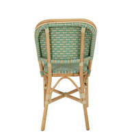 Chaise en rotin empilable Mino Modern French Bistro avec housse amovible pour salon et salle à manger