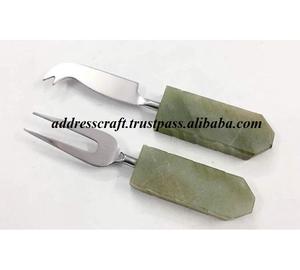 Ensemble de couverts de table en acier inoxydable 18/8, design moderne, couteaux à fromage et à beurre, manche en pierre, vente chaude 2026, pour la cuisine à domicile - Product Image 1