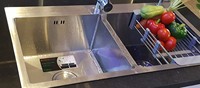 Évier de cuisine double en acier inoxydable 304 de haute qualité, fait main, design moderne, avec siphon, garantie 5 ans, fabriqué au Vietnam