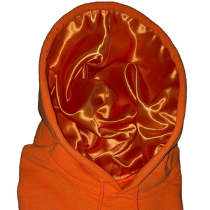 Unisex Oversized 100% Cotton Satin <b>Lined</b> Pullover Hoodie Windproof Anti-Shrink Long Print <b>Fleece</b> Custom Logo Winter <b>Jacket</b> - Product Image 1