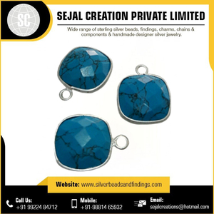 Exportateur de connecteurs en argent sterling pour pierres précieuses, cabochons en verre de forme ronde, carrée et en forme de cœur - Product Image 5