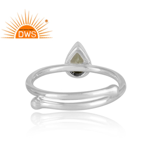 ธรรมชาติสีเขียว Peridot พลอยผู้หญิงแหวนเครื่องประดับผู้ค้าส่ง925สเตอร์ลิงลูกแพร์รูปร่างแหวนเครื่องประดับผู้ผลิต - Product Image 4