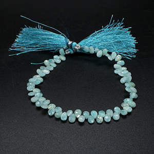 Amazonite naturelle 6x4mm Poire verte Briolette perles coupées 8 pouces brin perles de pierres précieuses - Product Image 5