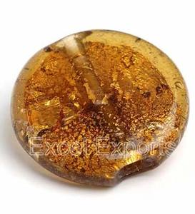 Cuentas de lámina de plata de 35mm de gran tamaño, decoración de cristal circular, cortina, fabricación de joyas, trabajo artesanal disponible, colores dorados y negros - Product Image 2