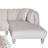 Ensemble de canapé d'angle Chesterfield moderne et élégant en tissu capitonné avec cadre en bois massif, convertible en lit, idéal pour appartement, centre commercial, salon et salle de sport