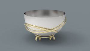 Bol décoratif en aluminium plaqué or, 10 pièces, Base éléphant plaqué Nickel pour les fournitures de mariage et de fête - Product Image 2