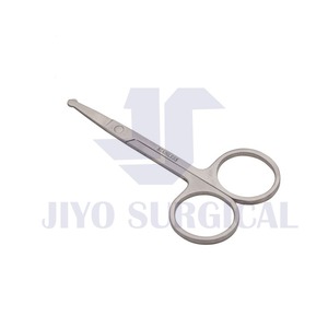 Hot Sale 4 Inch Stainless Steel Manual Eyebrow Scissor Rounded Nose Hair Safety Straight Blade Sharp Blunt Tips <b>Head</b> Beauty Tool - Product Image 4