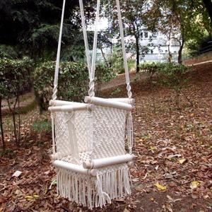 Macrame Baby Swing - <b>Hammock</b> Swing Made From Cotton Rope - Product Image 1