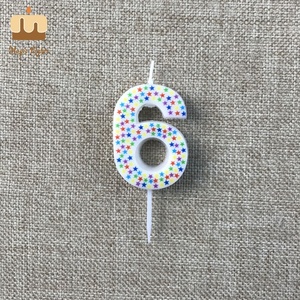 Nến Sinh Nhật Số Trắng Mới Lạ Dễ Thương Với In Sao - Product Image 5