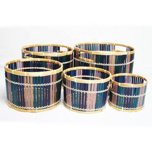 ชุดตะกร้าไม้ไผ่สำหรับใส่ของที่ซักเสื้อผ้างานทำมือไม่ซ้ำใครงานฝีมือไม้ไผ่ที่เป็นมิตรกับสิ่งแวดล้อม - Product Image 1