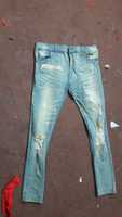 Pantalon en jean stretch mi-long imperméable à séchage rapide pour homme, coupe ajustée, élégant, avec logo personnalisé, patch imprimé et broderie