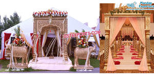 Éléphant indien pour mariage, vente en gros, Mandap en Fiber, Tusk, manap, scène, coloré, mariage indien - Product Image 5