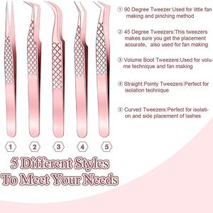 Dernières Top Nouveau Design OEM Faible QUANTITÉ MINIMALE DE COMMANDE Top Vente Instruments De Beauté Cils Extension Brucelles Gros Prix - Product Image 4