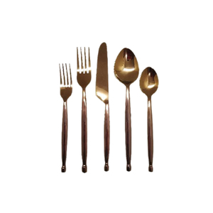 Couteau en métal et acier inoxydable, cuillère, fourchette avec couverts à main en bois pour la cuisine, les hôtels, les restaurants, la vaisselle de luxe - Product Image 2