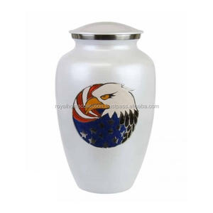 Urne funéraire en forme de cœur peinte à la main pour cendres humaines Urnes funéraires classiques en métal pour adultes Urnes en émail de la meilleure qualité - Product Image 5