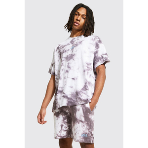 เสื้อทีเชิ๊ตของผู้ชาย,เซ็ตกางเกงขาสั้นแบบผูกพิมพ์ลายแม่พิมพ์แบบสั่งทำสำหรับฤดูร้อนปีผลิตในปากีสถาน - Product Image 3