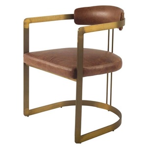 Silla de cuero y hierro para sala de estar - Product Image 1