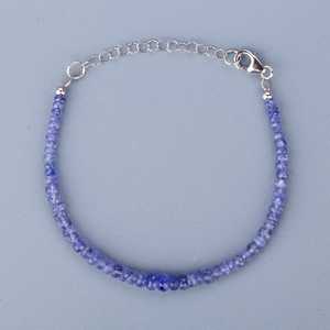 92.5 argent Sterling naturel bleu Tanzanite facettes Rondelle perles à la main Style religieux Bracelet mignon cadeau pour les femmes - Product Image 2