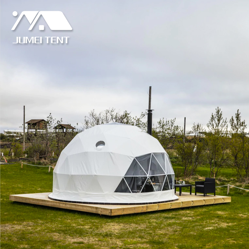 4人用アウトドアレンタルポップアップキャンバス透明ドームテント