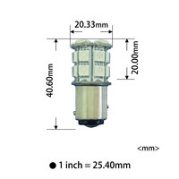 Ampoule LED PA-HYUGA 1157 BAY15D 5050 20SMD 12V 24V pour clignotants, lumières violettes, aluminium, 360 degrés, camion, moto, bateau, 2,3W