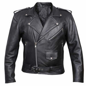 Chaqueta de cuero negro de piel de vaca genuina transpirable hecha a medida, chaqueta de motorista ajustada para hombre, motocicleta de invierno de talla grande - Product Image 5