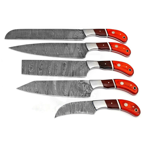 Damaskus Kchenmesser Messer Chef <b>Knives</b> Set with Wood Stand DAMASCUS Steel Japanese VG10 Steel Core ,67 Layer Stainless Steel - Product Image 3