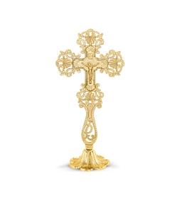 Cruz de altar de iglesia de latón pulido Suministros de iglesia de metal de estilo religioso de Brassworld India - Product Image 1