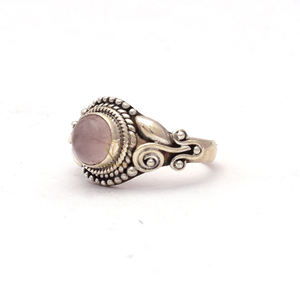 Gorgeous Round Shape Natural <b>Rose</b> <b>Quartz</b> Gemstone <b>Ring</b>, Wholesale Sterling Silver Pink Gemstone Boho <b>Ring</b> Jewelry For Wholesaler - Product Image 3