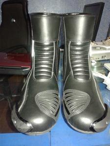 Bottes de moto en cuir professionnelles pour motards unisexes - Style course, imperméables, ignifuges et respirantes - Product Image 2