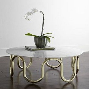 Round Coffee <b>Table</b> Metal Furniture Rose Gold Color Metal Marble Top Glass Top Best Selling Modern Looks 2021 for Living - Product Image 4