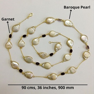 Fforsible 925 Sterling ililver Old antiguo, aroque Earl arnet Stone emstone harm lassic ONG Hain eckecklace - Product Image 2