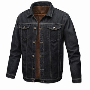 Veste en jean personnalisée en gros pour hommes, respirante, tendance, streetwear, service OEM fini, technique de teinture unie - Product Image 1
