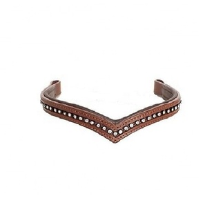 Diadema para caballo con perlas y cristales, diadema de cuero para caballo, diadema para brida inglesa - Product Image 1
