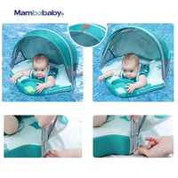 Mambobaby Airplane 07 Flotteur de Bain pour Bébé Non Gonflable avec Canopée, Anneau de Natation, Jouets Aquatiques pour Bébé, Tout-Petits et Enfants