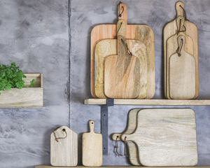Ronde Mangue De Service En Bois Naturel Plateau - Product Image 6