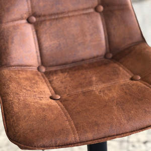 Tabouret de bar en cuir à hauteur réglable de conception moderne industrielle pour la maison salon extérieur salle de sport école atelier centre commercial - Product Image 2