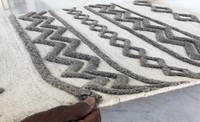 Tapis de prière tendance en laine naturelle à poils longs, tissé à la main, style indien et marocain, antidérapant, pour intérieurs domestiques - Vente chaude