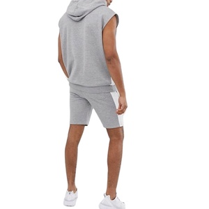 ชุดเสื้อฮู้ดและกางเกงขาสั้นแขนกุดสำหรับผู้ชาย,ชุดใส่ออกกำลังกายในฤดูร้อนพร้อมโลโก้ของคุณเอง - Product Image 2