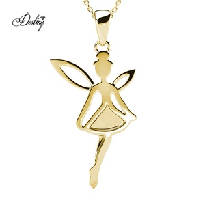 Piccolo fiore fiabe ciondolo dasini gioielli in argento Sterling/ottone impreziosito da cristalli Swarovski <span class=keywords><strong>collana</strong></span> all'ingrosso - Product Image 6
