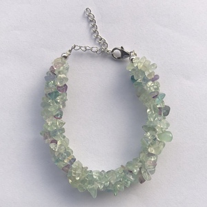 Bracelet en pierre de Fluorite verte naturelle, perles non découpées, Style corde tordue, bijoux avec fermoir, prix d'usine, vente en gros - Product Image 3