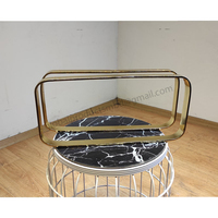 Forme rectangulaire plaquée par or moderne de jambes de table d'acier inoxydable pour la console basse centrale