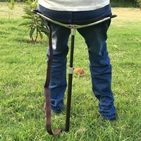 Bâton de marche pliable en aluminium de qualité avec siège et éclairage pour la pêche et la chasse, noir