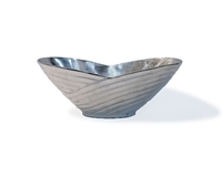 Cuencos de Metal hechos a mano para servir frutas, cuencos de aluminio y plata, diseño de cáliz antiguo, decorativo, de lujo, tazón de vieiras grande para flor de boda